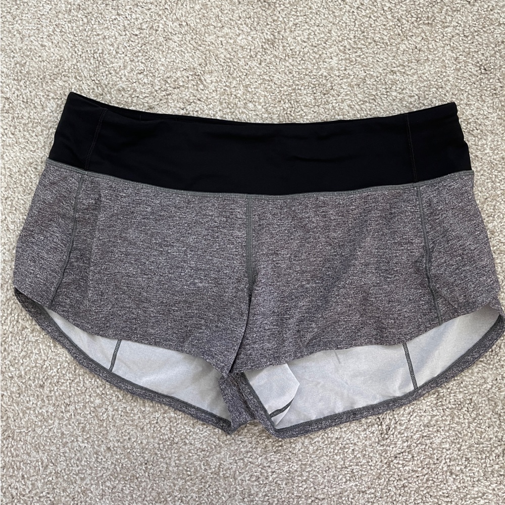 Lululemon Speed Up Low-Rise Lined Short 2.5” in Heather Lux Multi Black